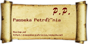 Passeka Petrónia névjegykártya